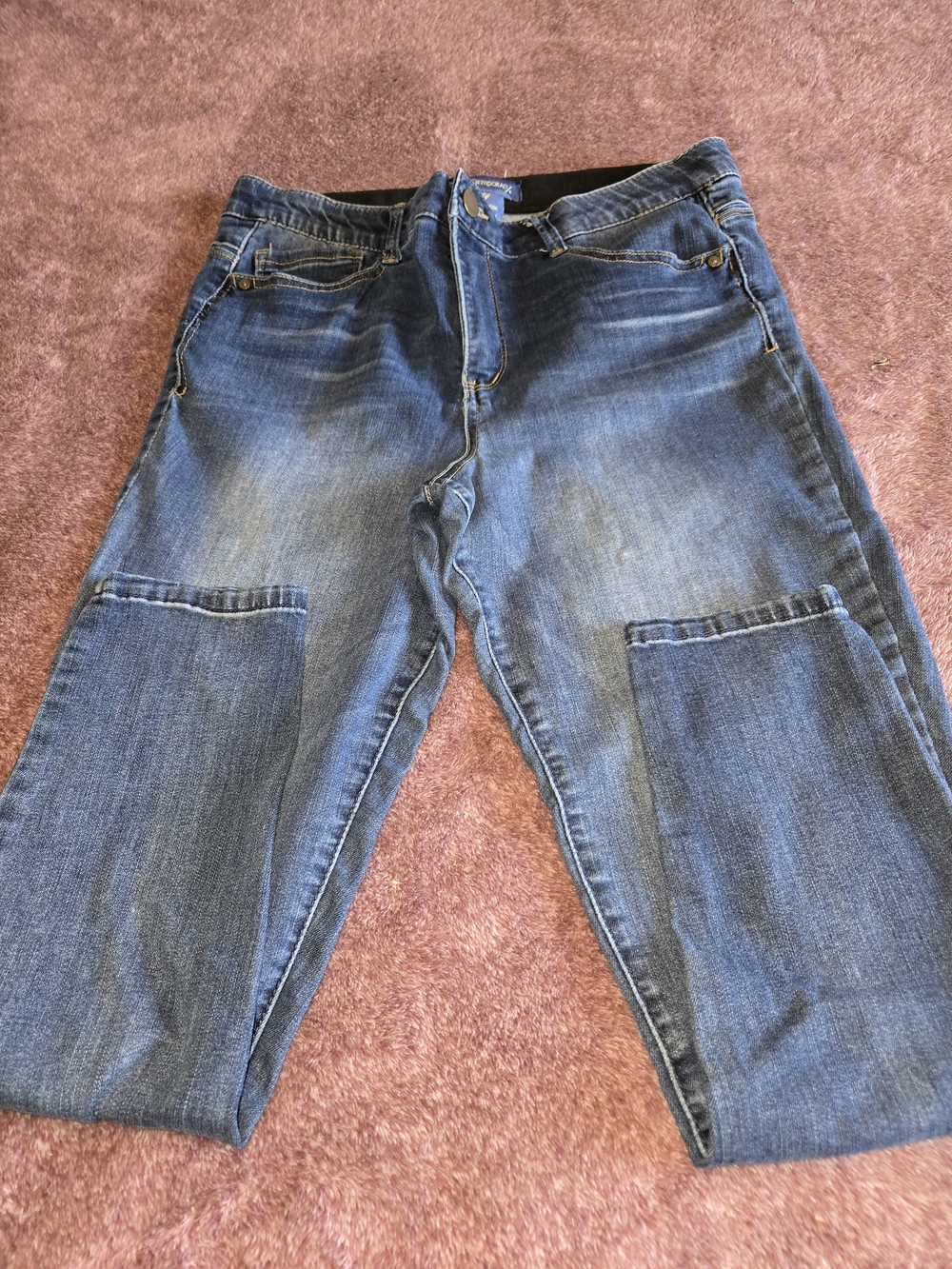 Democracy Women's Washed Blue Relaxed Straight Jeans